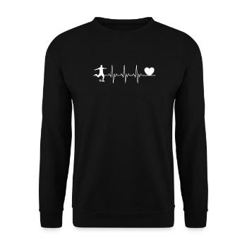 Herzschlag im Spiel - Unisex Pullover - Schwarz - Vorne - Alina (178cm) & Michal (187cm)