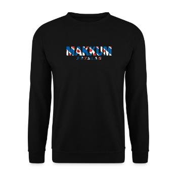 Makkum Friesland Fryslan Flag Shirt, Hoodie, Bag - Unisex Sweatshirt - black - Front - Alina (178cm) & Michal (187cm)