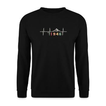 Citation Vintage 80 Ans Octogénaire Fête 1946 - Sweat-shirt Unisexe - noir - Devant - Alina (178cm) & Michal (187cm)