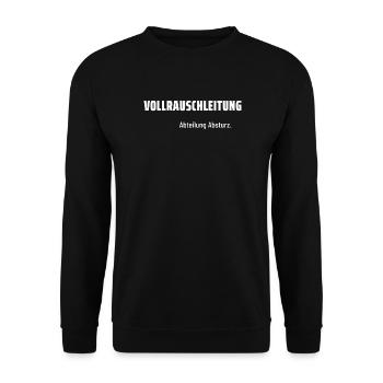 Vollrauschleitung. Abteilung Absturz. Pegelfest. - Unisex Pullover - Schwarz - Vorne - Alina (178cm) & Michal (187cm)