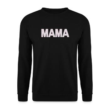 Mama Blüten Typografie - Unisex Pullover - Schwarz - Vorne - Alina (178cm) & Michal (187cm)