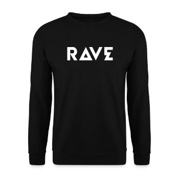 RAVE Geometric Bold Logo - Unisex Sweatshirt - black - Front - Alina (178cm) & Michal (187cm)