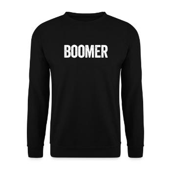 Boomer generation, proud baby boomer - Unisex Sweatshirt - black - Front - Alina (178cm) & Michal (187cm)
