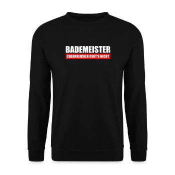 Bademeister chlorreicher geht's nicht - Unisex Pullover - Schwarz - Vorne - Alina (178cm) & Michal (187cm)