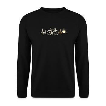 bicycle heartbeat road bike gravel bike coffee - Unisex Sweatshirt - black - Front - Alina (178cm) & Michal (187cm)