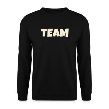 Team Shirt Mannschaft Verein Sport Gruppe Crew - Unisex Pullover - Schwarz - Vorne - Alina (178cm) & Michal (187cm)