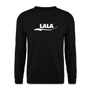 Geschenk für lala - Unisex Pullover - Schwarz - Vorne - Alina (178cm) & Michal (187cm)