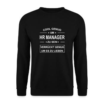 HR Manager - Human Resources - Personalwesen - Unisex Pullover - Schwarz - Vorne - Alina (178cm) & Michal (187cm)
