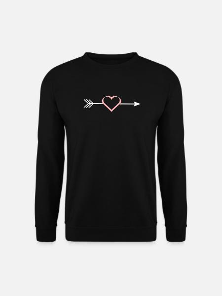 pinkes Herz rosa rot Pfeil Herzen Valentinstag - Unisex Pullover - Schwarz