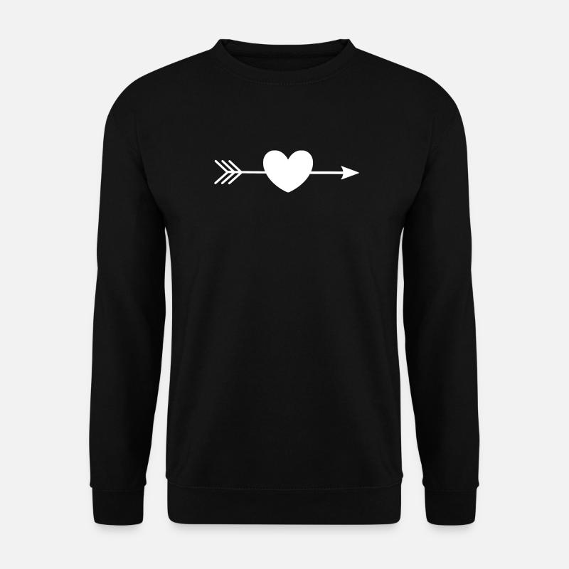 weißes Herz weiß mit Pfeil - Unisex Pullover - Schwarz