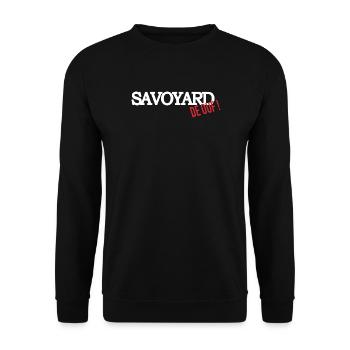 Savoyard de ouf (blanc) - Sweat-shirt Unisexe - noir - Devant - Alina (178cm) & Michal (187cm)