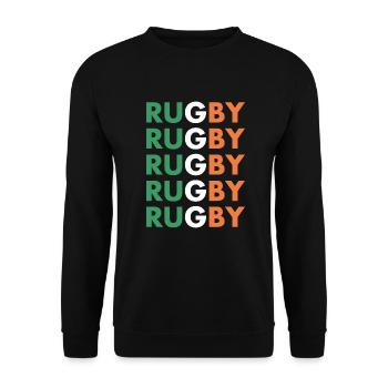 Rugby Rugby Rugby Rugby Rugby Ireland Rugby - Unisex Pullover - Schwarz - Vorne - Alina (178cm) & Michal (187cm)