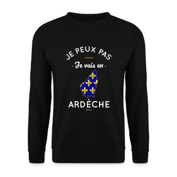 Je peux pas je vais en Ardèche - Sweat-shirt Unisexe - noir - Devant - Alina (178cm) & Michal (187cm)