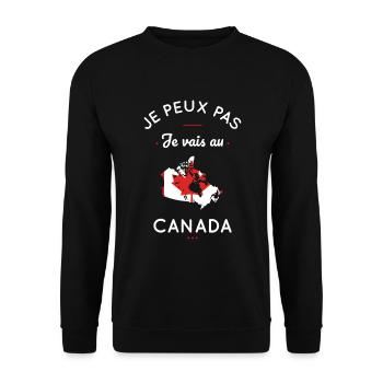 Je peux pas je vais au Canada - Sweat-shirt Unisexe - noir - Devant - Alina (178cm) & Michal (187cm)