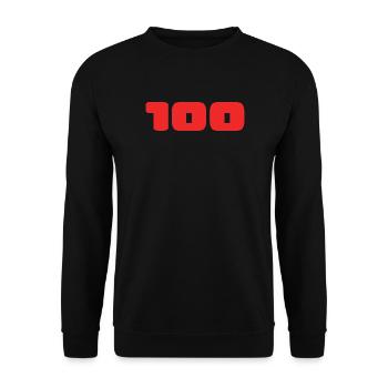 100. 100 JAHRE. 100-JÄHRIGES JUBILÄUM. GEBURTSTAG 100 - Unisex Pullover - Schwarz - Vorne - Alina (178cm) & Michal (187cm)