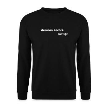 demain encore lustig - Unisex Pullover - Schwarz - Vorne - Alina (178cm) & Michal (187cm)