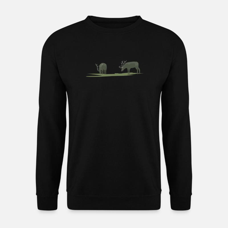 Moose or deer grazing - Unisex Sweatshirt - black