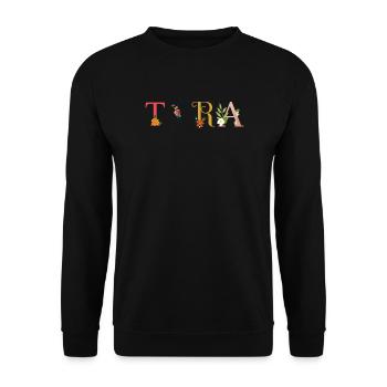 TYRA Name Adorned with Flowers - Unisex Sweatshirt - black - Front - Alina (178cm) & Michal (187cm)