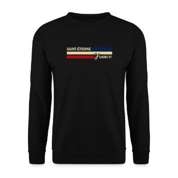 France - Saint-Etienne - France - Flag - Unisex Sweatshirt - black - Front - Alina (178cm) & Michal (187cm)