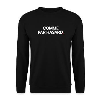 COMME PAR HASARD | Expression humour minimal - Sweat-shirt Unisexe - noir - Devant - Alina (178cm) & Michal (187cm)