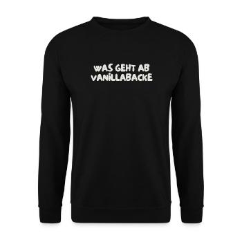 was geht ab vanillabacke - Unisex Pullover - Schwarz - Vorne - Alina (178cm) & Michal (187cm)