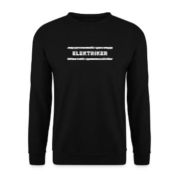 Electrician Glitch Font - Unisex Sweatshirt - black - Front - Alina (178cm) & Michal (187cm)