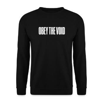 Obéir au vide Art typographique audacieux - Sweat-shirt Unisexe - noir - Devant - Alina (178cm) & Michal (187cm)