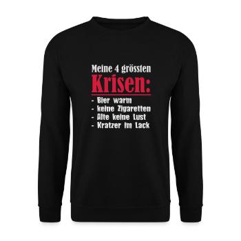 Meine vier grössten Krisen - Unisex Pullover - Schwarz - Vorne - Alina (178cm) & Michal (187cm)