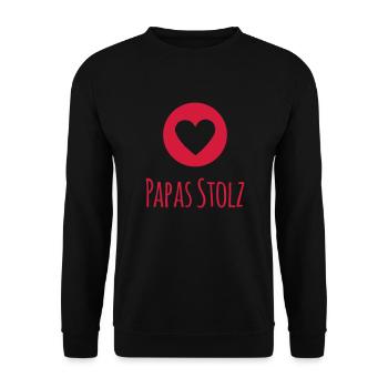 Papas Stolz (dh) - Unisex Pullover - Schwarz - Vorne - Alina (178cm) & Michal (187cm)