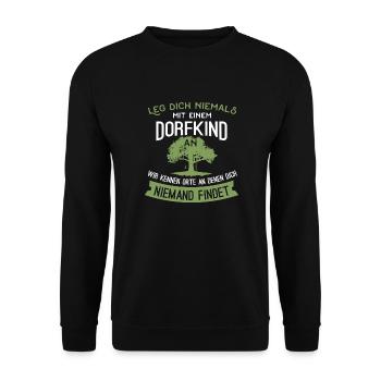 Dorfkind Baumhaus - Unisex Pullover - Schwarz - Vorne - Alina (178cm) & Michal (187cm)