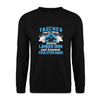 Taucher - Gehen tiefer - Unisex Pullover - Schwarz - Vorne - Alina (178cm) & Michal (187cm)