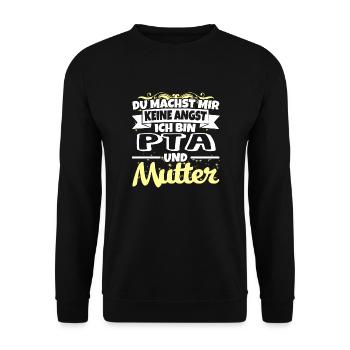 PTA und Mutter - Keine Angst - Unisex Pullover - Schwarz - Vorne - Alina (178cm) & Michal (187cm)