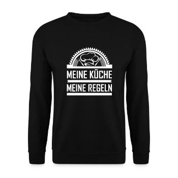 Meine Küche meine Regeln - Unisex Pullover - Schwarz - Vorne - Alina (178cm) & Michal (187cm)