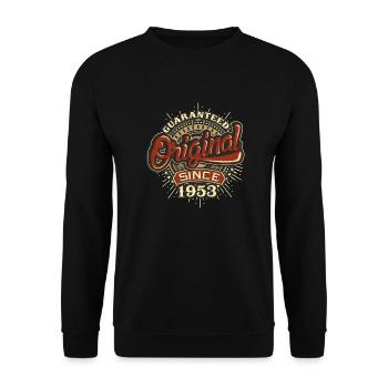 Birthday guaranteed since 1953 - Unisex Pullover - Schwarz - Vorne - Alina (178cm) & Michal (187cm)