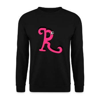 Inititiale. Lettre R / lettre R (3c) - Sweat-shirt Unisexe - noir - Devant - Alina (178cm) & Michal (187cm)