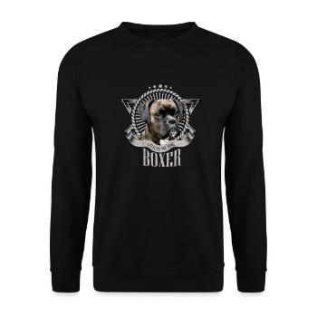 Boxer dog - Unisex Sweatshirt - black - Front - Alina (178cm) & Michal (187cm)