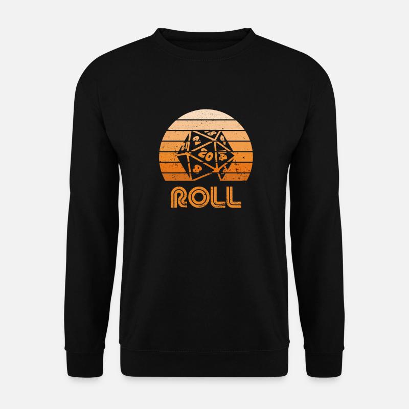Retro Sunset D20 Roll - Unisex Sweatshirt - black