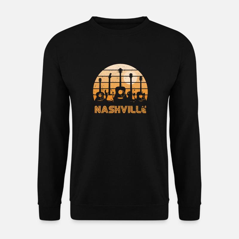 Retro Sunset Nashville Guitars - Unisex Sweatshirt - black