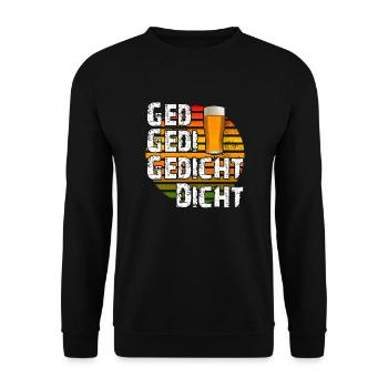 Gedi Pate Taufpate Taufe Geschenk - Unisex Pullover - Schwarz - Vorne - Alina (178cm) & Michal (187cm)