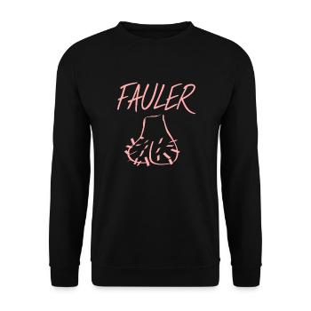 Fauler Sack Geschenkidee pink witzig - Unisex Pullover - Schwarz - Vorne - Alina (178cm) & Michal (187cm)