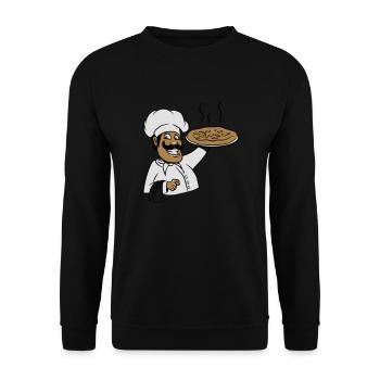 kochen koch pizza - Unisex Pullover - Schwarz - Vorne - Alina (178cm) & Michal (187cm)