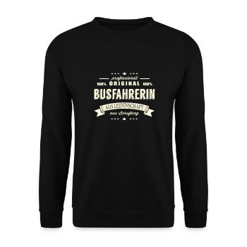 Busfahrerin aus Leidenschaft - Unisex Pullover - Schwarz - Vorne - Alina (178cm) & Michal (187cm)