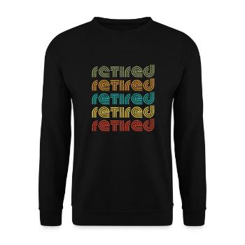 Retired Retro Vintage Style - Unisex Sweatshirt - black - Front - Alina (178cm) & Michal (187cm)