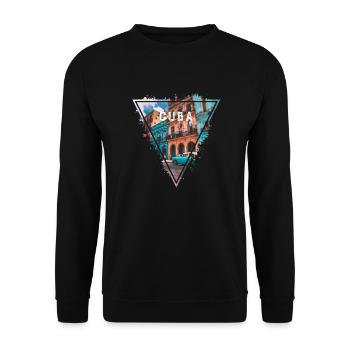 CUBA VINTAGE TRINAGLE - Unisex Pullover - Schwarz - Vorne - Alina (178cm) & Michal (187cm)