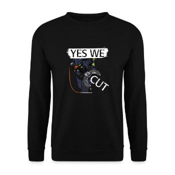 Firefighters - Yes We Cut! - Color - Unisex Sweatshirt - black - Front - Alina (178cm) & Michal (187cm)