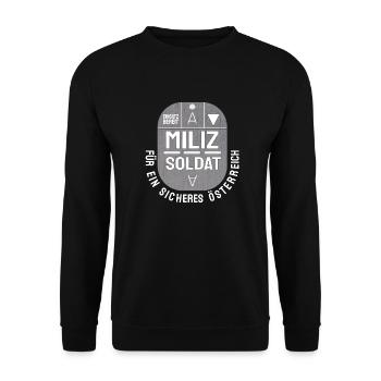 Milizsoldat - Für ein sicheres Österreich! - Unisex Pullover - Schwarz - Vorne - Alina (178cm) & Michal (187cm)