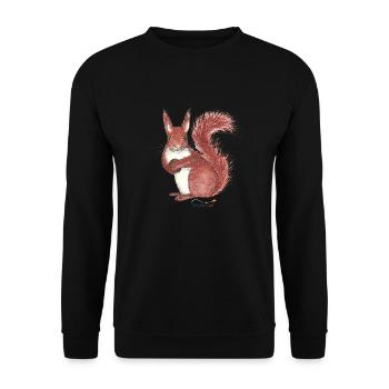 Eichhörnchen - Unisex Pullover - Schwarz - Vorne - Alina (178cm) & Michal (187cm)
