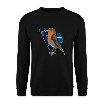 European robin school start school bag blue - Unisex Sweatshirt - black - Front - Alina (178cm) & Michal (187cm)