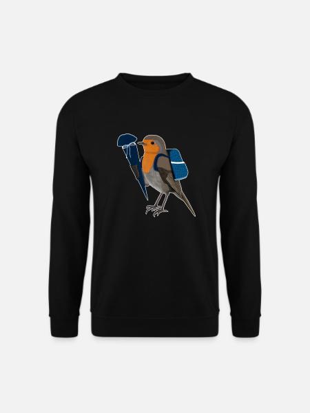 Rotkehlchen Einschulung Schulanfang Schultüte Blau - Unisex Pullover - Schwarz