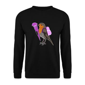 European robin school start school bag pink - Unisex Sweatshirt - black - Front - Alina (178cm) & Michal (187cm)